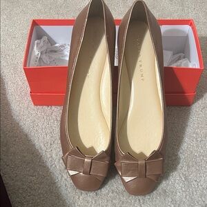 Ivanka Trump Brown Flats with Bow Accent